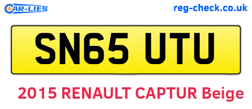 SN65UTU are the vehicle registration plates.