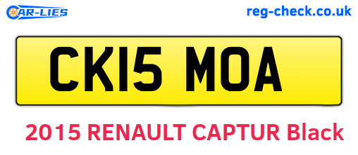 CK15MOA are the vehicle registration plates.