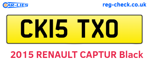 CK15TXO are the vehicle registration plates.