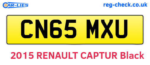 CN65MXU are the vehicle registration plates.