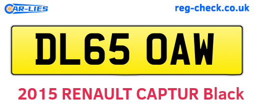 DL65OAW are the vehicle registration plates.