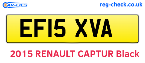 EF15XVA are the vehicle registration plates.