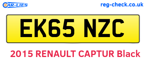 EK65NZC are the vehicle registration plates.