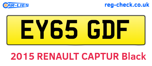 EY65GDF are the vehicle registration plates.