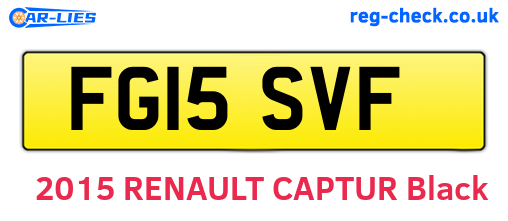 FG15SVF are the vehicle registration plates.