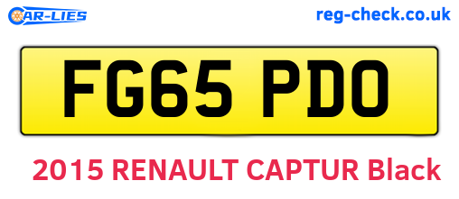 FG65PDO are the vehicle registration plates.