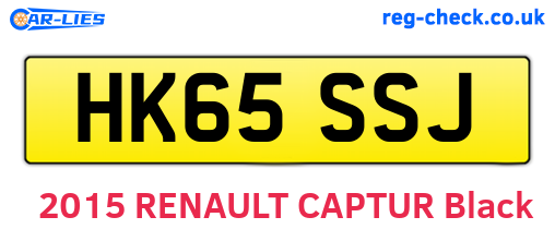 HK65SSJ are the vehicle registration plates.