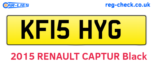 KF15HYG are the vehicle registration plates.