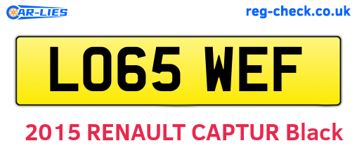 LO65WEF are the vehicle registration plates.