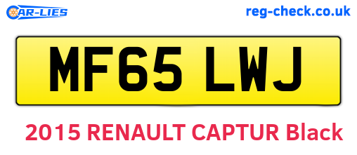 MF65LWJ are the vehicle registration plates.