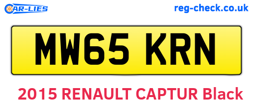 MW65KRN are the vehicle registration plates.