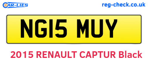 NG15MUY are the vehicle registration plates.