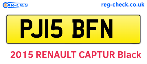 PJ15BFN are the vehicle registration plates.