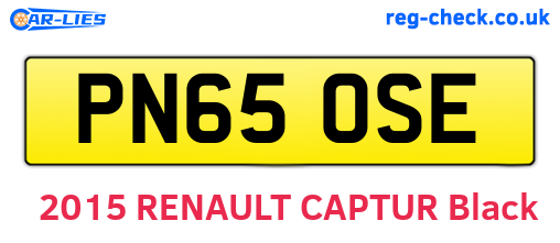 PN65OSE are the vehicle registration plates.