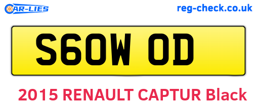 S60WOD are the vehicle registration plates.