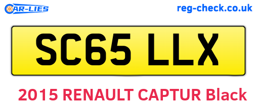 SC65LLX are the vehicle registration plates.