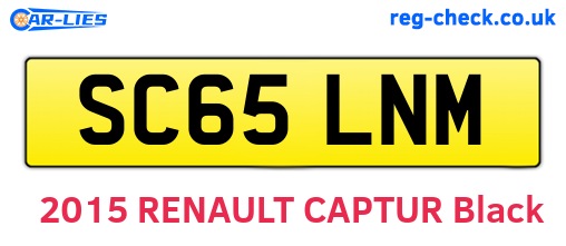SC65LNM are the vehicle registration plates.