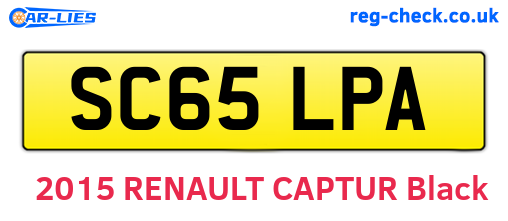 SC65LPA are the vehicle registration plates.