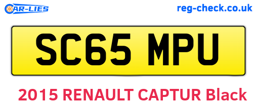 SC65MPU are the vehicle registration plates.