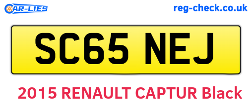 SC65NEJ are the vehicle registration plates.