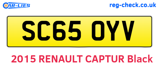 SC65OYV are the vehicle registration plates.