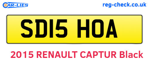 SD15HOA are the vehicle registration plates.