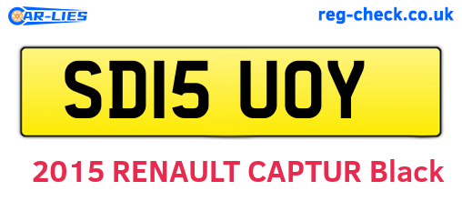 SD15UOY are the vehicle registration plates.