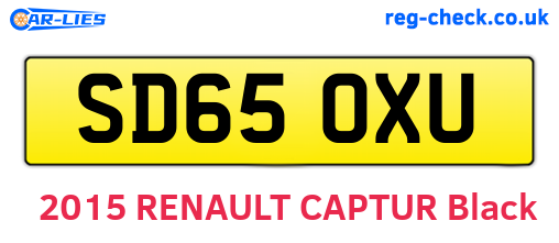SD65OXU are the vehicle registration plates.