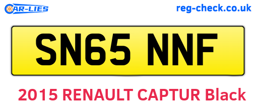 SN65NNF are the vehicle registration plates.