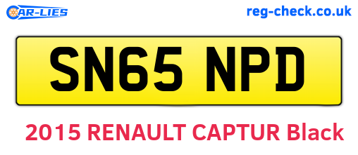 SN65NPD are the vehicle registration plates.