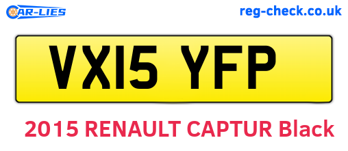 VX15YFP are the vehicle registration plates.