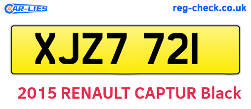 XJZ7721 are the vehicle registration plates.