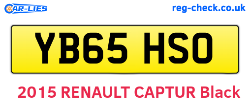 YB65HSO are the vehicle registration plates.