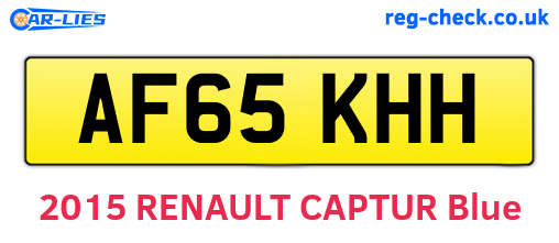 AF65KHH are the vehicle registration plates.
