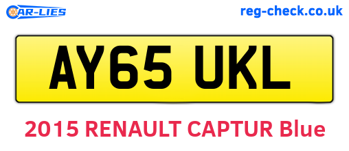 AY65UKL are the vehicle registration plates.