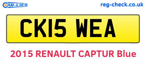 CK15WEA are the vehicle registration plates.