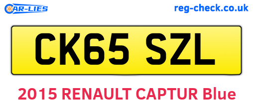 CK65SZL are the vehicle registration plates.