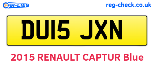 DU15JXN are the vehicle registration plates.