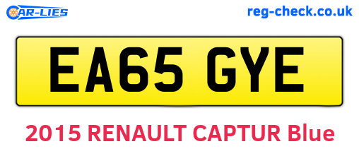 EA65GYE are the vehicle registration plates.