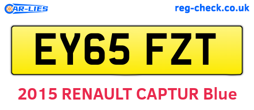 EY65FZT are the vehicle registration plates.