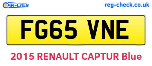FG65VNE are the vehicle registration plates.