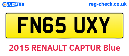 FN65UXY are the vehicle registration plates.