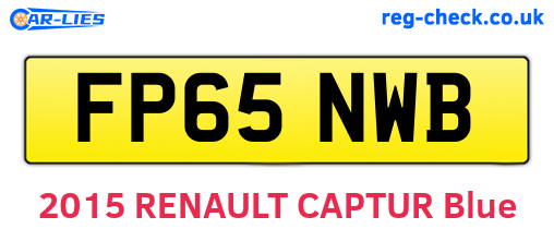 FP65NWB are the vehicle registration plates.