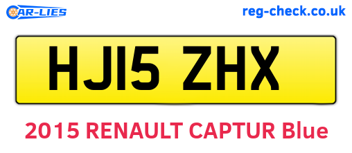HJ15ZHX are the vehicle registration plates.