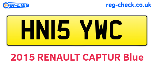 HN15YWC are the vehicle registration plates.