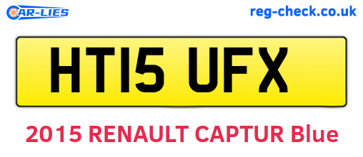 HT15UFX are the vehicle registration plates.