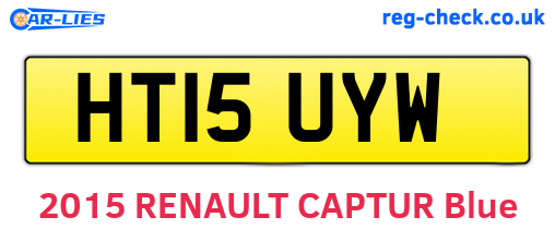 HT15UYW are the vehicle registration plates.