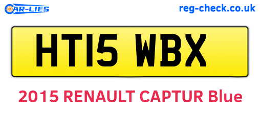 HT15WBX are the vehicle registration plates.