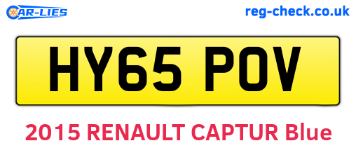 HY65POV are the vehicle registration plates.