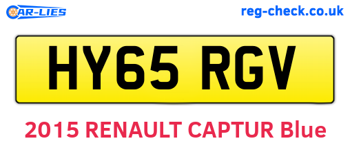 HY65RGV are the vehicle registration plates.
